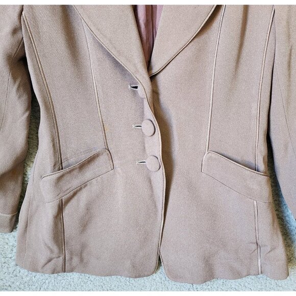 Caroline Charles Women's 2 Piece Skirt Suit Jacket/Skirt Set Dusty Violet Size 6 - Picture 3 of 16